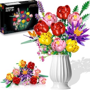 Conjunto de construção CUBIMANA Flowers Bouquet com 976 peças para mais de 8 anos