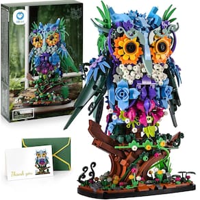 Conjunto de construção Sillbird Flower Owl Botanical Collection Adult