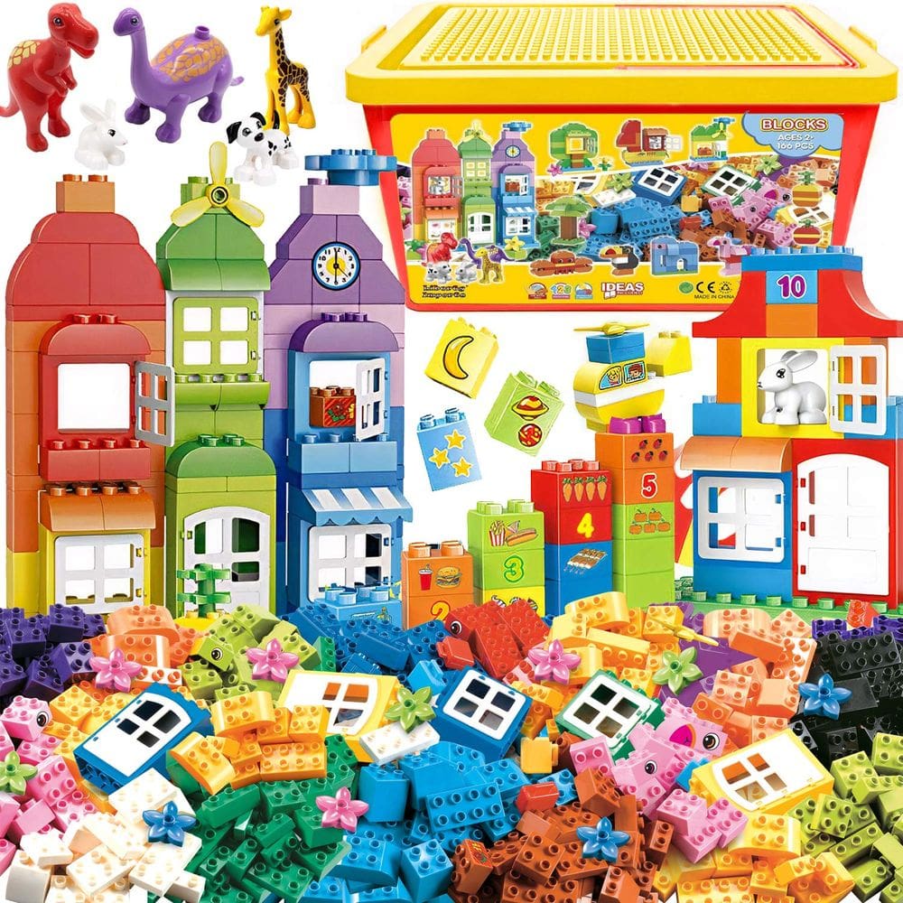 Conjunto de blocos de construção Liberty Imports Big 166 peças com caixa