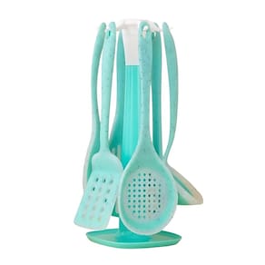Conjunto 7 Peças Utensílios Silicone Verde Alta Resistência