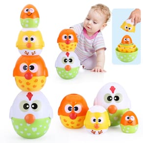 Aninhando e empilhando ovos MOONTOY Chicken Toddler de 1 a 3 anos