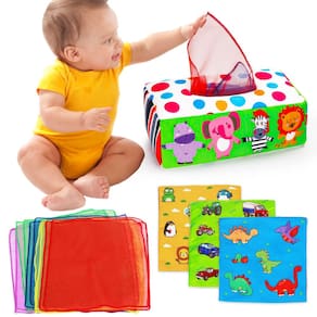 Toy Tissue Box Thremhoo Montessori para bebês de 6 a 12 meses