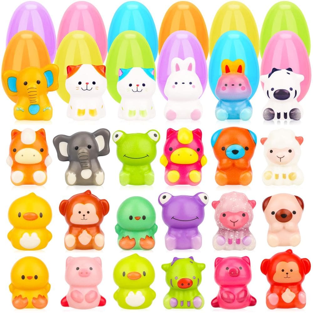 Enchimentos de ovos de Páscoa Gralima Animal Squishy Toys, pacote com 24