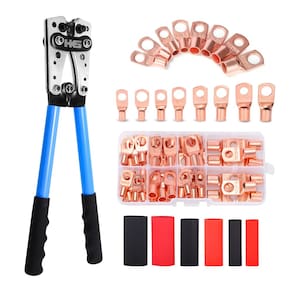 Ferramenta de crimpagem HKS HX-50B, conector de cabo de bateria 10-1 AWG com acessórios