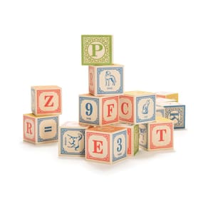 Blocos Uncle Goose Classic ABC 28 Cubes 44 mm Basswood