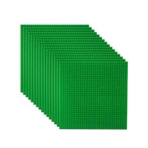 Placas de base de construção LVHERO Classic 10x10cm, pacote com 16, verdes
