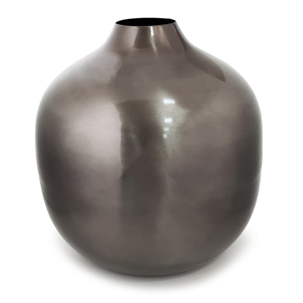 Vaso Formato Bola em Metal Decorativo 20x22cm