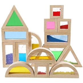 Blocos de construção Kvintes Large Wooden 16 peças para crianças pequenas