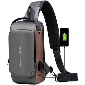 Pochet Masculina Com Cadeado à Prova D`água Anti-roubo Cinza
