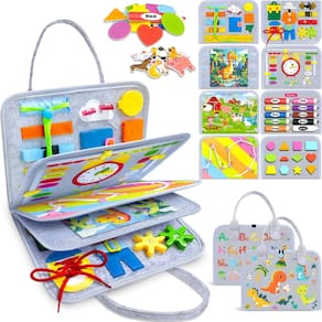 Brinquedo didático Busy Board Gojmzo Montessori para 1-4 anos