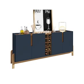 Buffet Lizz com Adega 190cm Azul Cobalto Cedro Casa D