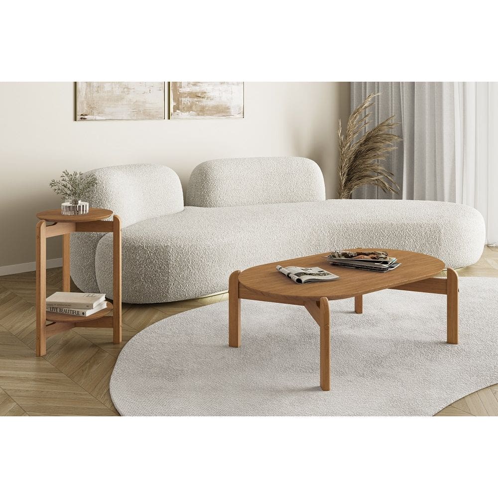 Kit de Mesa Sala Estar Lizz Marrom Casa D