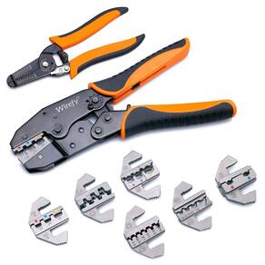 Conjunto de ferramentas de crimpagem Wirefy Ratcheting 8 peças com decapador de fios