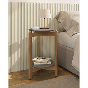 Mesa Lateral Lizz Cinza Pérola Cedro Casa D