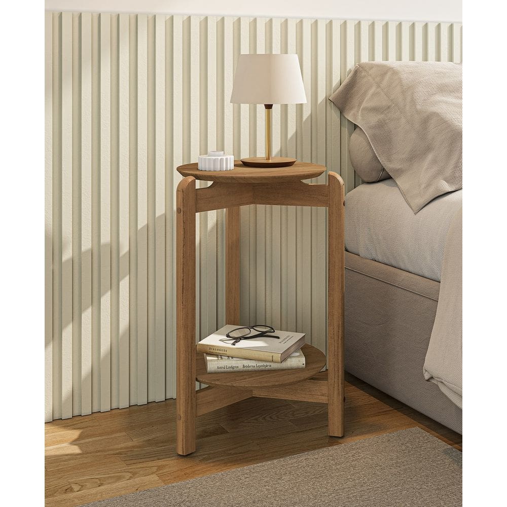 Mesa Lateral Lizz Marrom Cedro Casa D