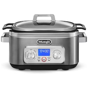 Panela Elétrica 7 em 1 5.6 L Programável Antiaderente 1500W, 110V, DELONGHI Livenza, Prateado