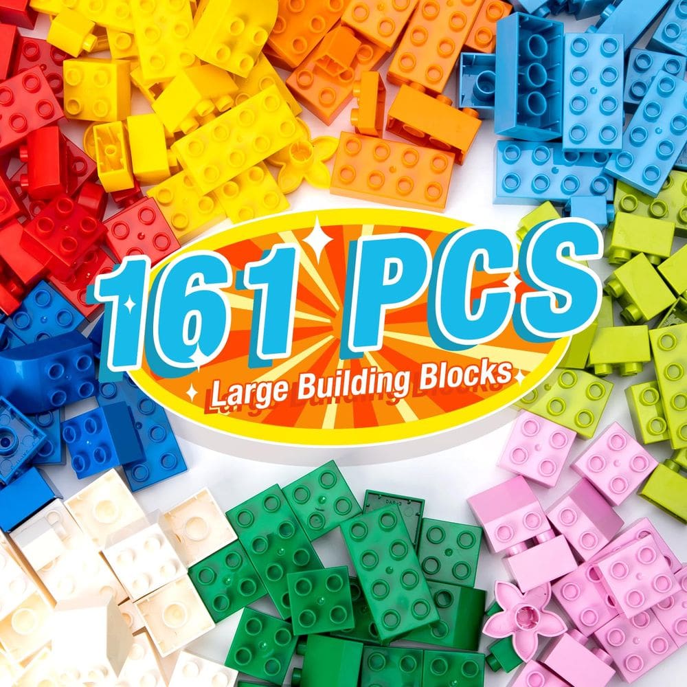 Blocos de construção MANNIDOO Large 161 unidades com placas de base 10x10