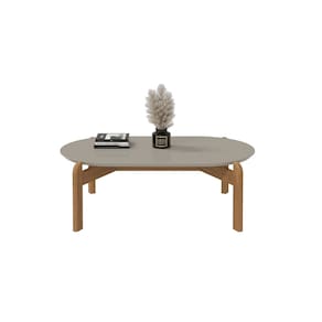 Mesa de Centro Inove Tampo Oval Off White Cedro Casa D