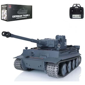 Tanque de Guerra TOUCAN RC HOBBY German Tiger I 3818 com Controle Remoto, Escala 116, Azul