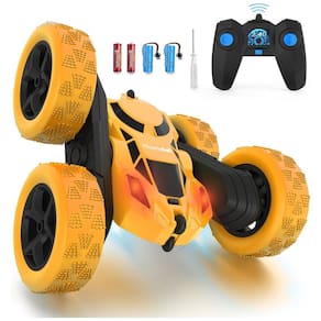 Hamdol T1 Carrinho de Controle Remoto 360 de Rotação com Luz LED, Amarelo