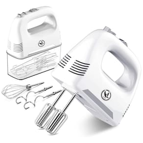 Batedeira de Mão com 5 Velocidades e Acessórios de Aço Inox, 450W, Branca, 110v, ON2NO KD 906, Branco
