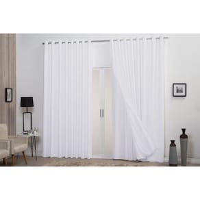 Cortina Branca Voil Com Forro Microfibra 4,00X2,30 Decoração