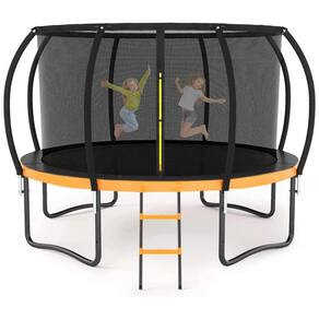Trampolim Liyarya 12FT 14FT Trampolim para crianças Adultos Trampolins recreativos ao ar livre com postes curvos de rede e escada,