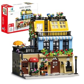 Conjunto de brinquedos de construção ENJBRICK Flowers City Hotel House 1464 unidades