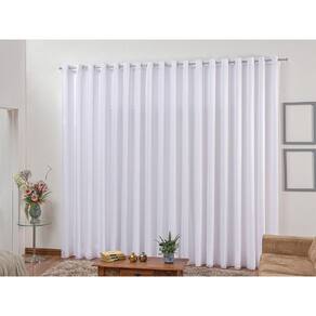 Cortina De Varão Voil Branco 2,80X2,30 Com Forro Microfibra