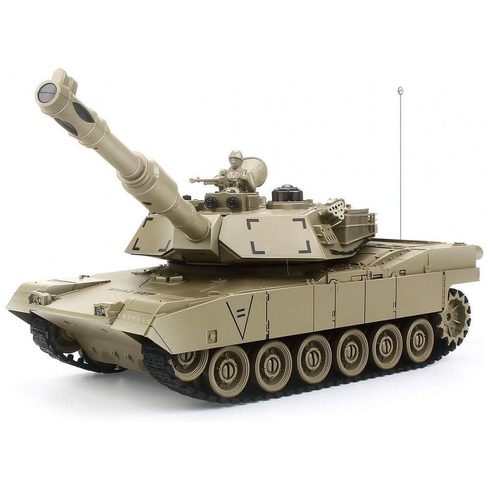 Tanque de Controle Remoto 128 M1A2 American Army com 9 Funções, Som e Luz, BEAURE