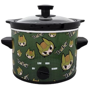 Panela Elétrica Multifuncional 1,8L com Tema Marvel Loki e Tigela de Inserção de Cerâmica Removível, 110V 120W, Uncanny Brands, Verde
