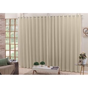 Cortina Voil Pérola 6,00X2,50 Blackout Tecido Corta Luz 100%