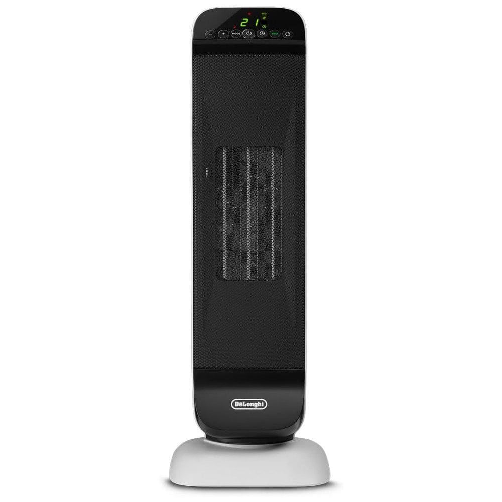 Aquecedor Torre Digital DeLonghi 1500w Cerâmico feito com materiais e embalagens reciclados, controle remoto, ECO, oscilação