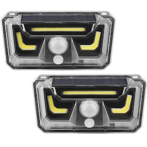 Luminaria Solar Parede Arandela Kit 2 Uni Sensor Movimento Presença Bionic Led Spot Lampada Parede