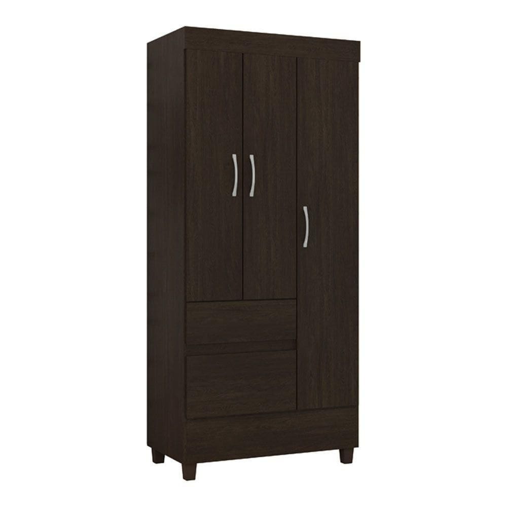 Guarda Roupa 3 Portas Com Pés Wind ébano Touch 32860