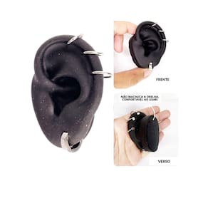Kit Brinco Argola Pressão Prata Piercing Cartilagem Fake