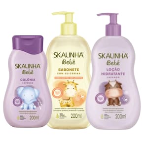 Kit Skalinha Bebê Hidratante Corporal + Sabonete Líquido + Colônia