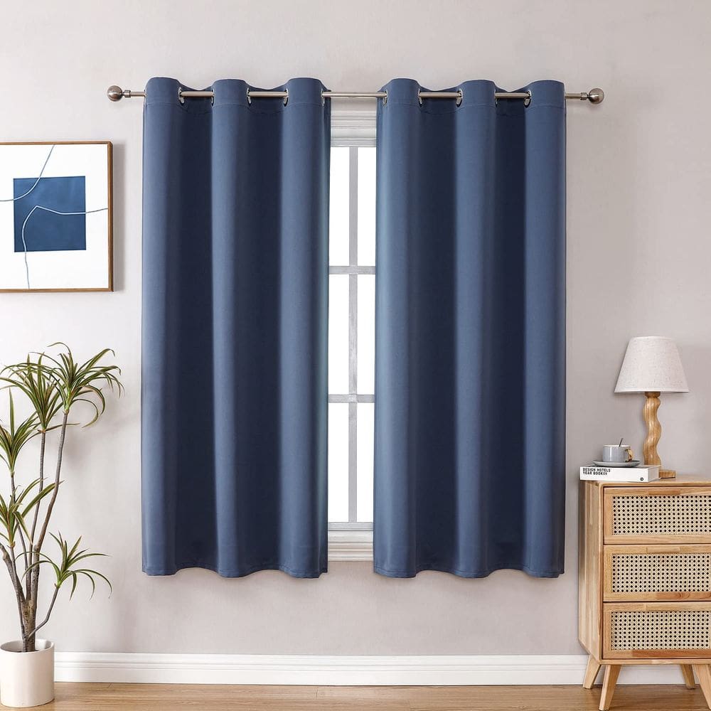 Cortinas de janela ChrisDowa Small, 102 cm de comprimento, quarto com 2 painéis