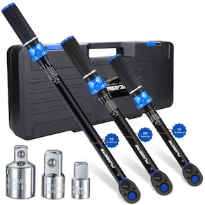 Conjunto de chaves de torque PUIBERS 1/2 3/8 1/4 polegadas Drive Click 10-170 Nm