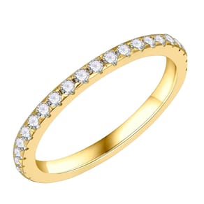Anel SMILEST em prata banhada a ouro com moissanita para mulheres