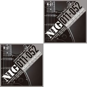 Kit 2 Encordoamento Guitarra Níquel Nig N-61.011” + Palheta