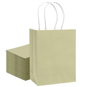 Bolsa de presente qiqee, tamanho médio, casca de ovo, verde, 30 unidades com alças