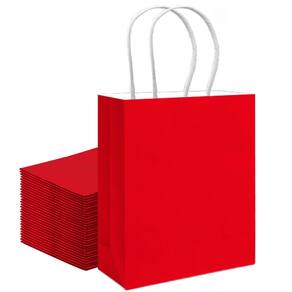 Bolsa de presente qiqee Medium Red 30 unidades 4,3 x 8,3 x 10,6 polegadas com alças