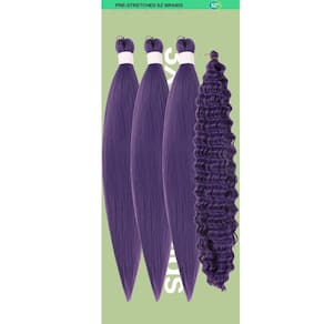 Braiding Hair Gozill Purple, pré-esticado, encaracolado, 4x26 polegadas