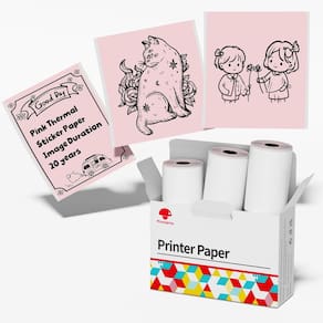 Papel adesivo térmico Phomemo rosa para M02/M02 Pro/M02S/P2S