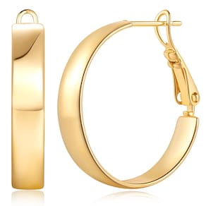 Brincos de argola KATIE OTTE em ouro 14K para mulheres com 22 mm de diâmetro