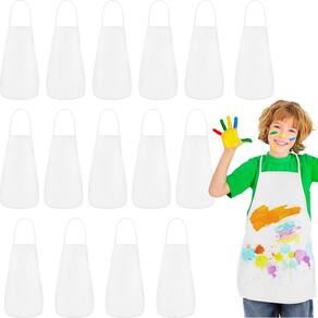 Aventais de arte para crianças PLULON 30 unidades de avental de pintura branca a granel