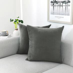 Capas de almofada decorativas NiNi ALL Velvet Dark Grey 65x65 cm, pacote com 2