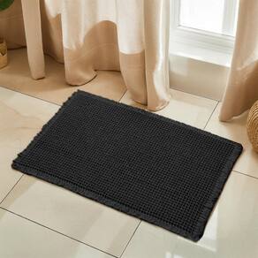 Tapete de banho SUBRTEX Waffle Braided Chenille 40x60cm preto