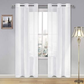 Cortinas transparentes DWCN Faux Linen Voile Grommet 36 x 84 polegadas, 2 painéis